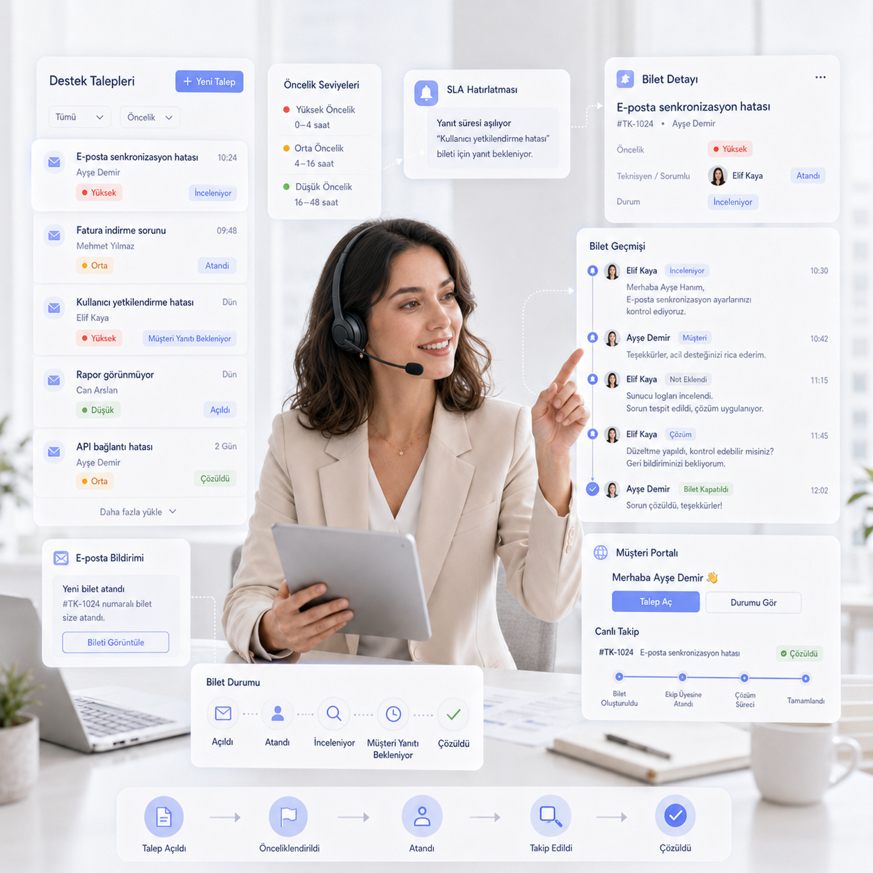 Veridizayn CRM - Destek Talebi Yönetimi